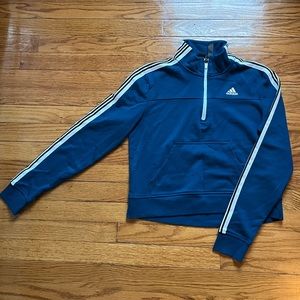 Adidas XS cropped blue sweater